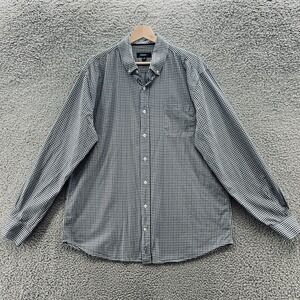 Johnnie O Shirt Mens XL Blue Check Cotton Long Sleeve Button Down